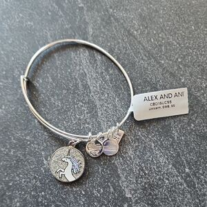 Alex and Ani Silver Bracelet with Unicorn Charm